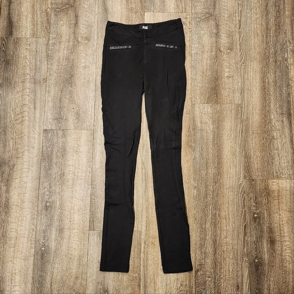 Paige Black Skinny Legging with Leather Details - Picture 2 of 5